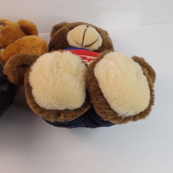 Vintage Lee Jeans Advertisement Brown Teddy Bears Plush 10” & 13" Lot of 2 - Picture 3 of 7